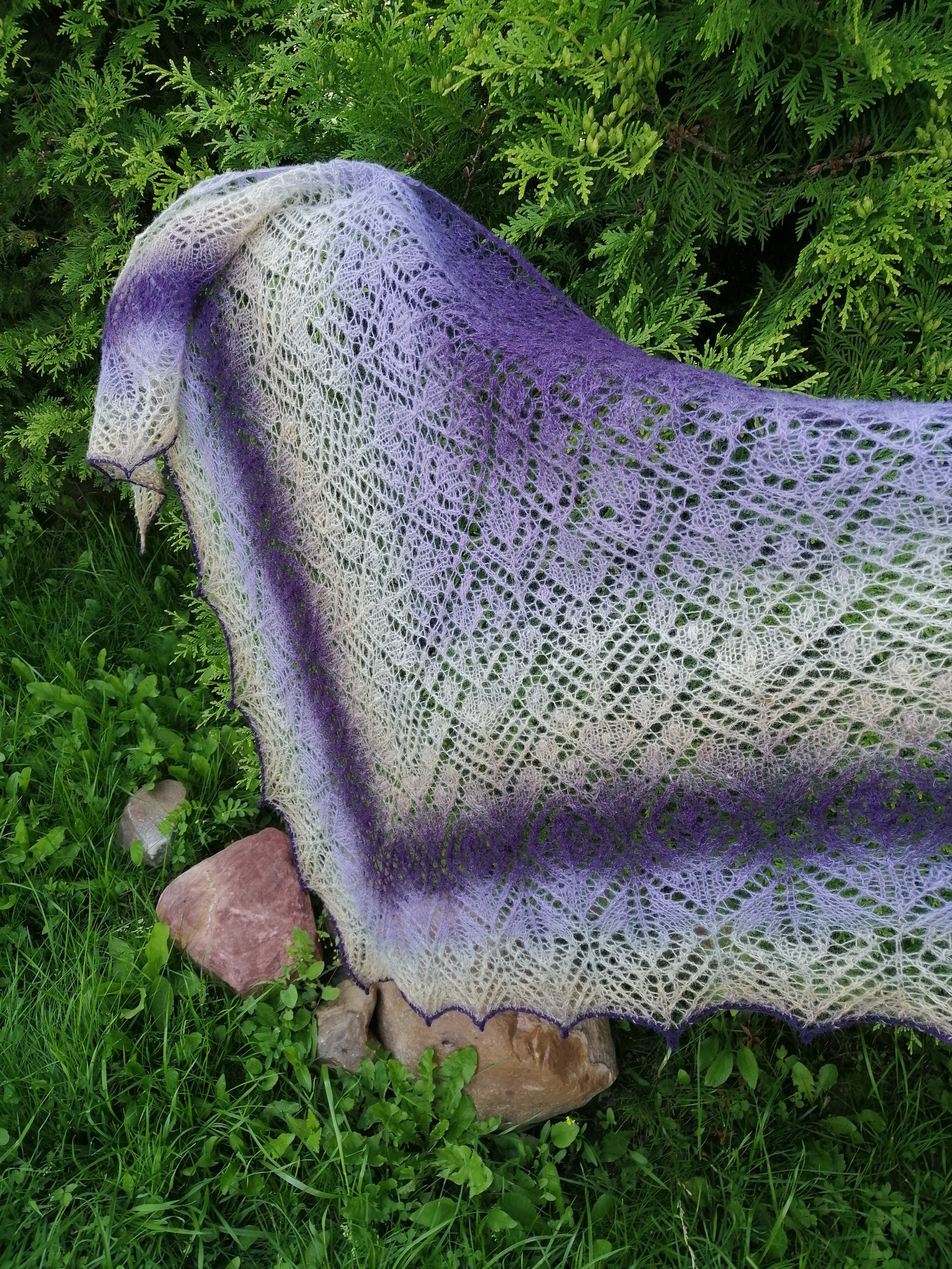 Shawl - My, Shawl, Cownee, Knitting, Spokes, Needlework without process, Longpost