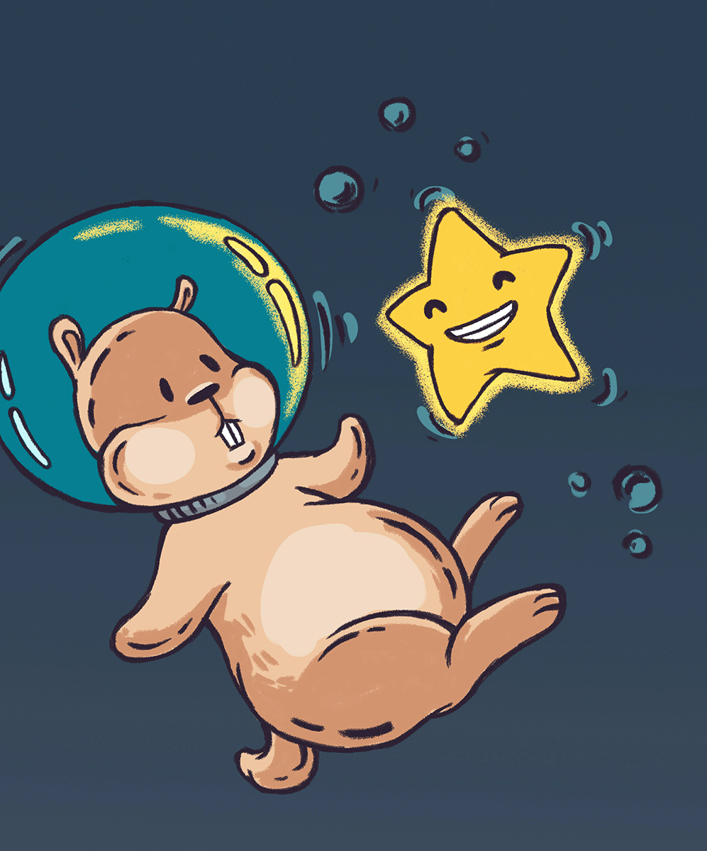 Space - My, Beaver draws, Art, Drawing, cat, Hamster, Digital drawing, Longpost, Space