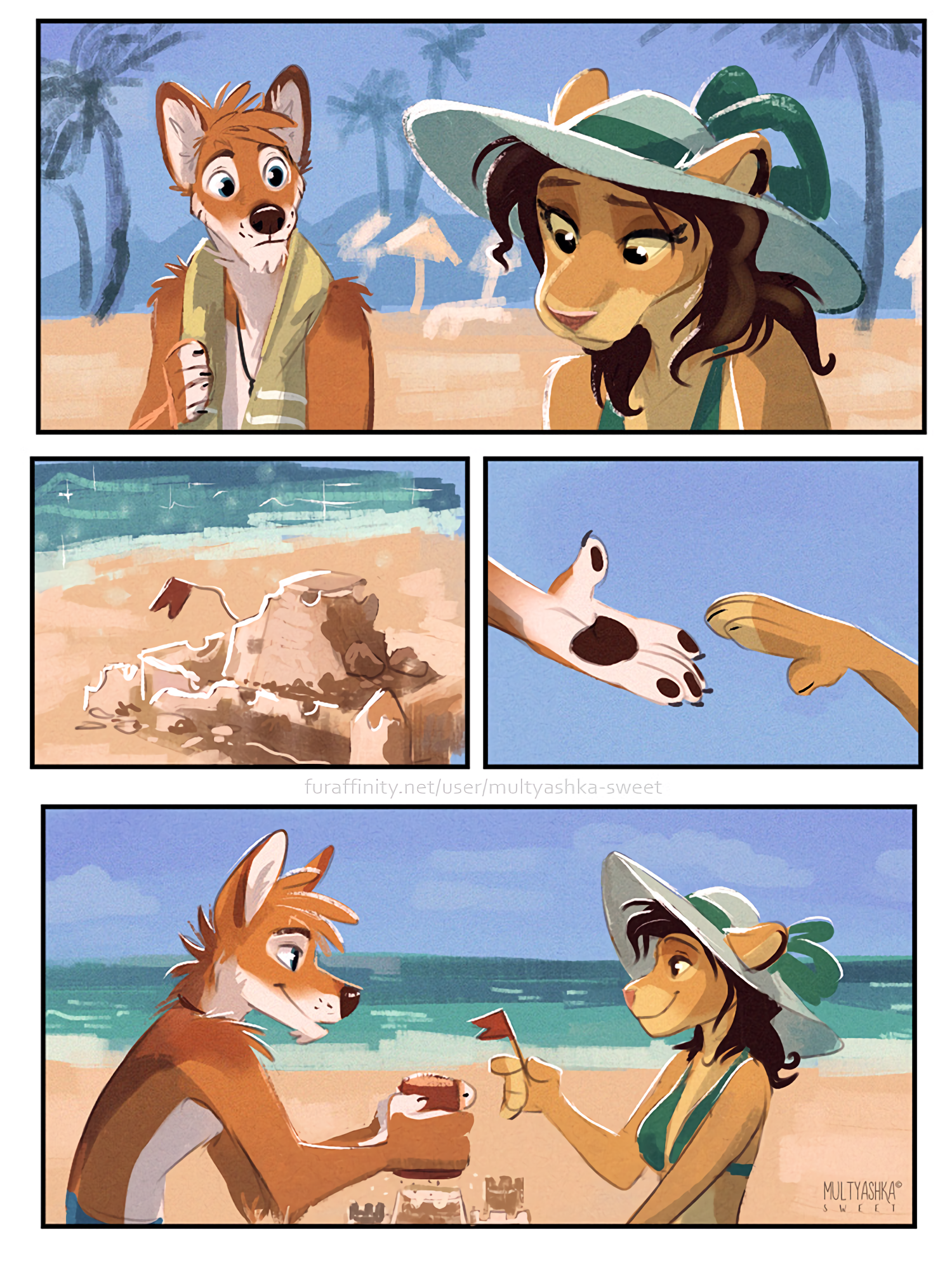 Never give up - Furry, Furry art, Furry canine, , Furry feline, Furry lion, Furry comics, Multyashka-Sweet, Dingo