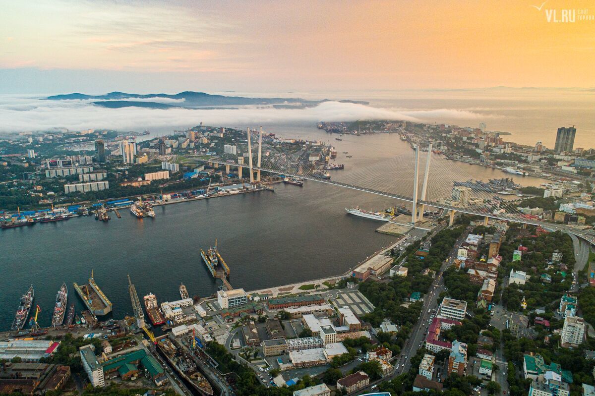 Vladivostok from above - Vladivostok, Fog, Longpost, The photo, Панорама