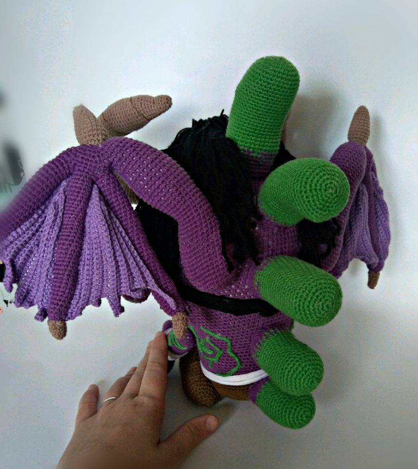 Illidan Stormrage/Murloc - My, Needlework without process, Knitted toys, Wow, World of warcraft, Longpost