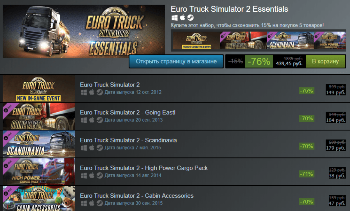 SCS Software Publisher Sale - Euro Truck Simulator 2, Steam, Steam discounts