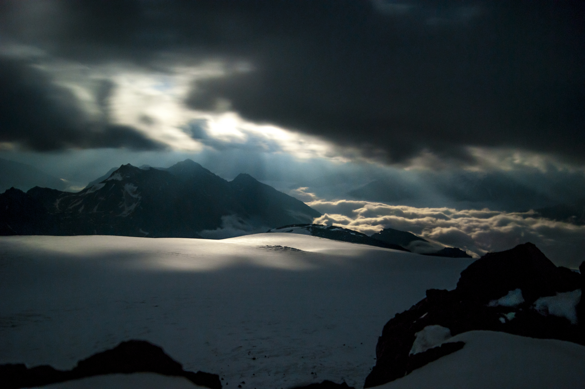 moon shadows - My, The photo, The mountains, Tourism, Nature, Landscape, Elbrus, Night, moon