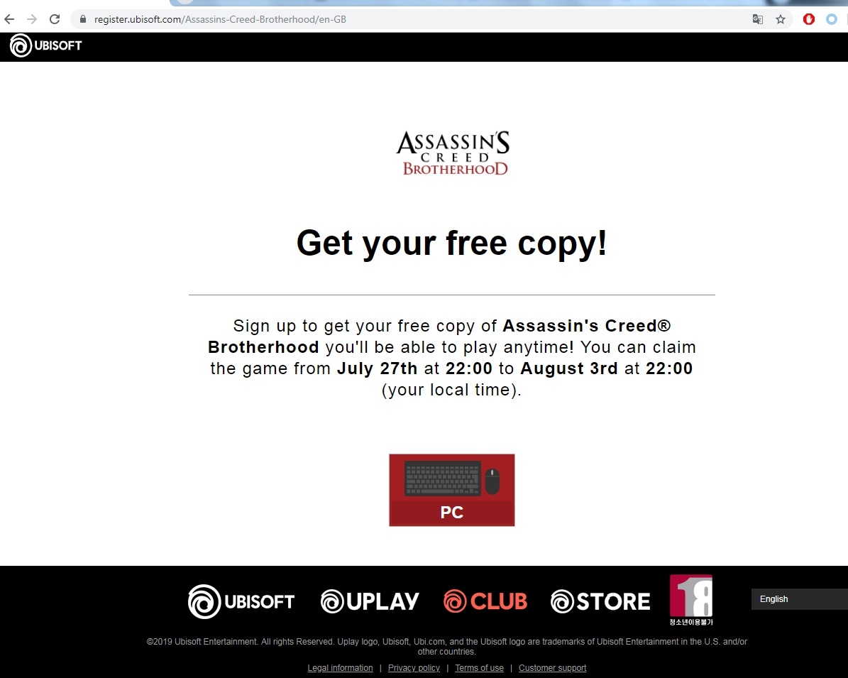 Uplay is giving away Assassin's Creed: Brotherhood until August 3 - Uplay, Freebie, No rating, Longpost, Assassins Creed: Brotherhood