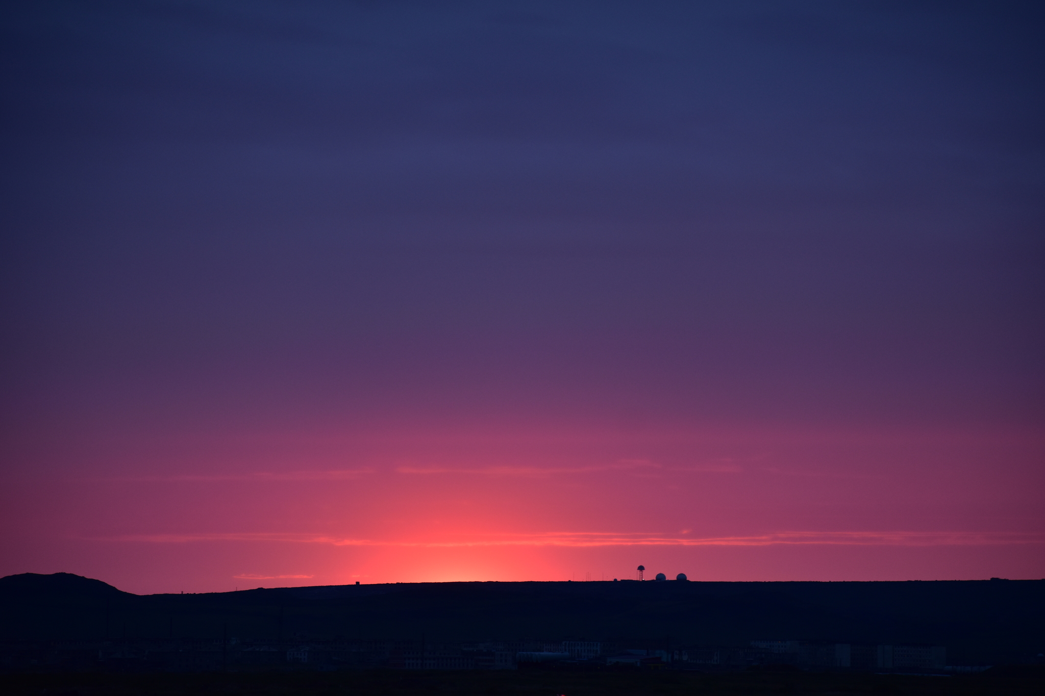 Sunset from the window, it happens like that. - My, Beginning photographer, Nature, Sunset, Chukotka