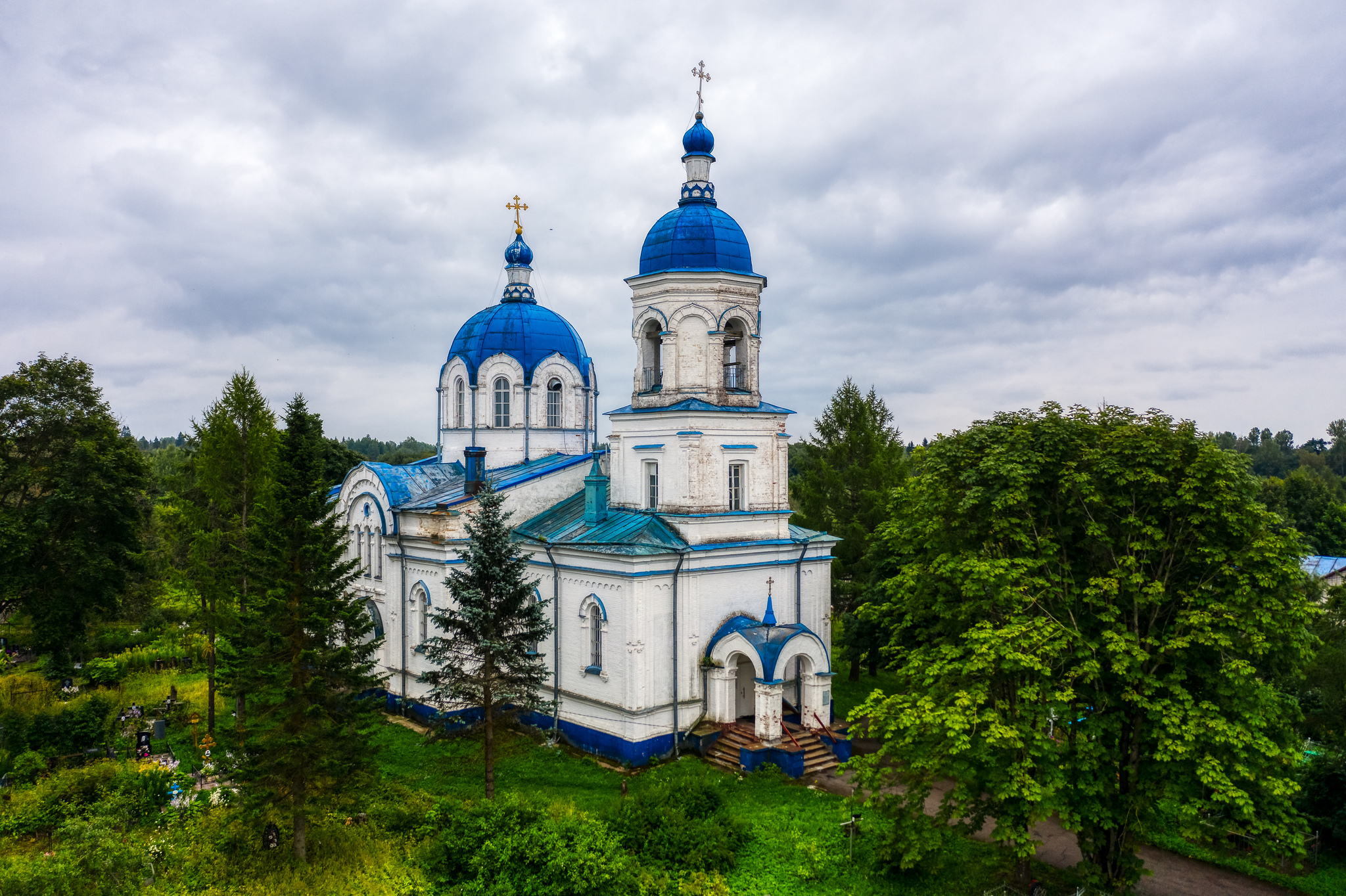 Крестовоздвиженская церковь - Моё, Церковь, Аэросъемка