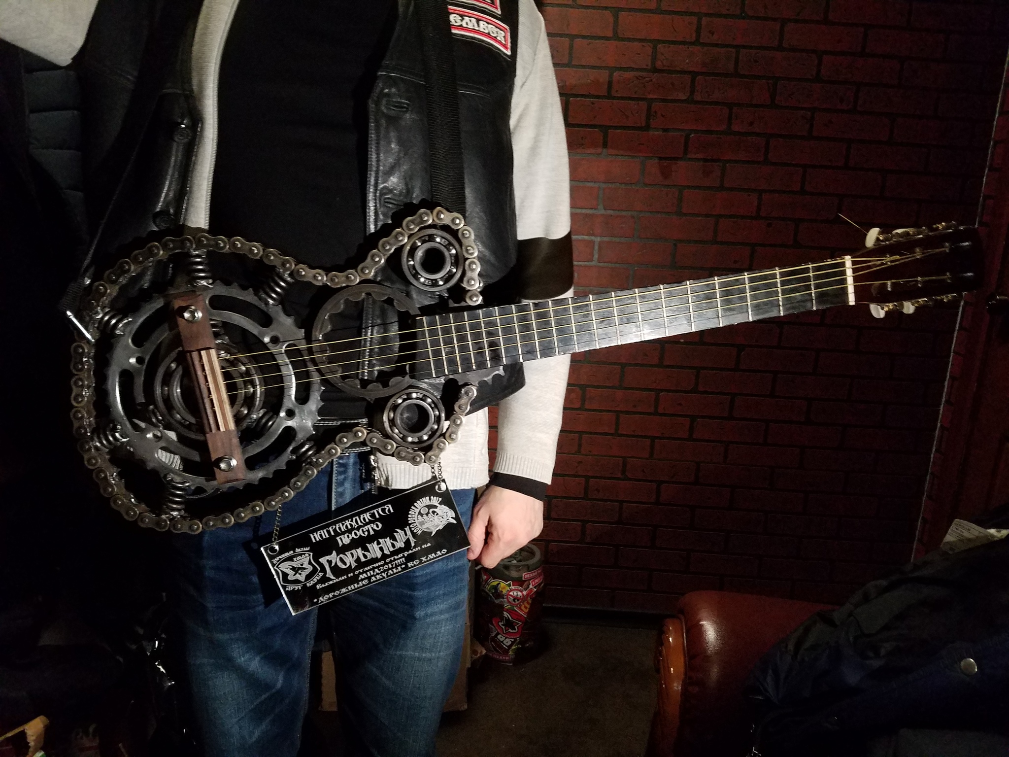 Guitar made of metal and sticks - My, Guitar, Welding, Needlework without process, Needlework