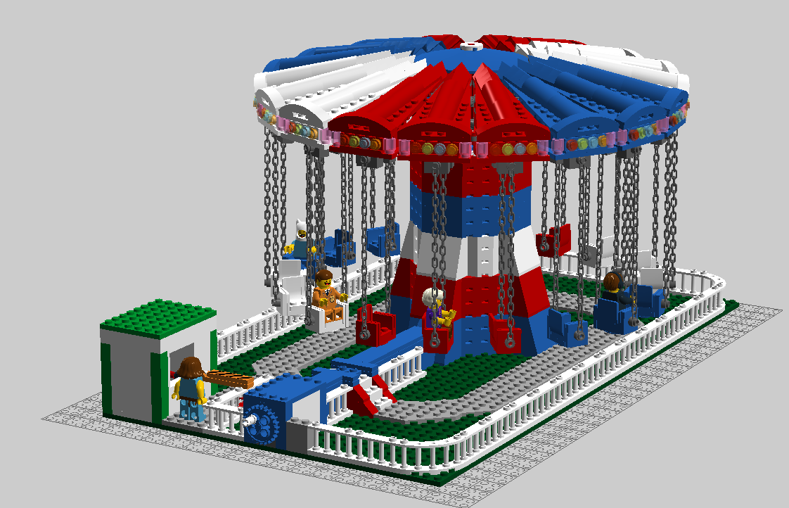 Lego Carousel (Lego carousel) - My, Lego, Carousel, Attraction, Toys, LEGO digital designer, , The park, Longpost