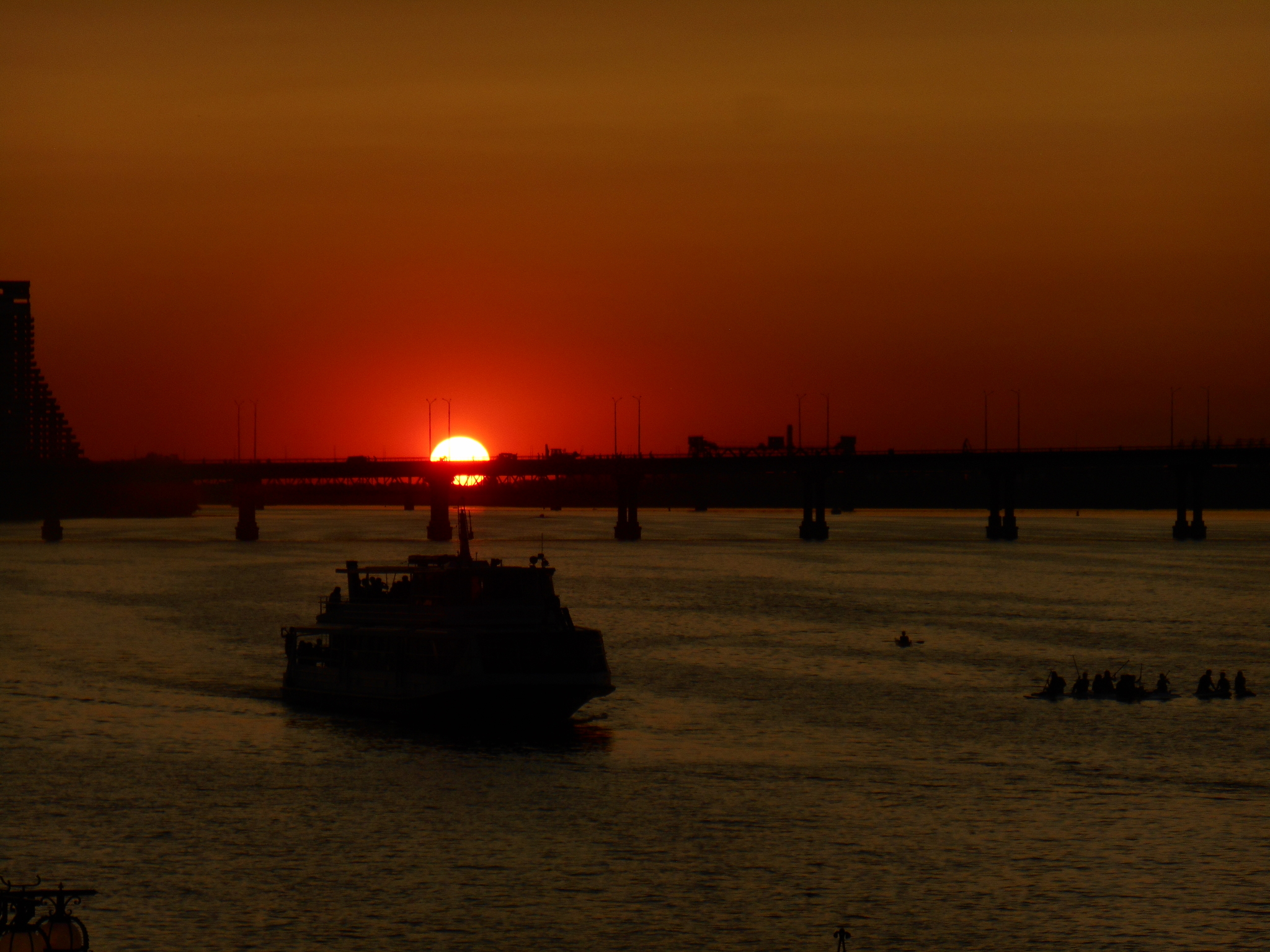 Dnieper - My, Sunset, River, Town, Longpost, Beginning photographer, No filters