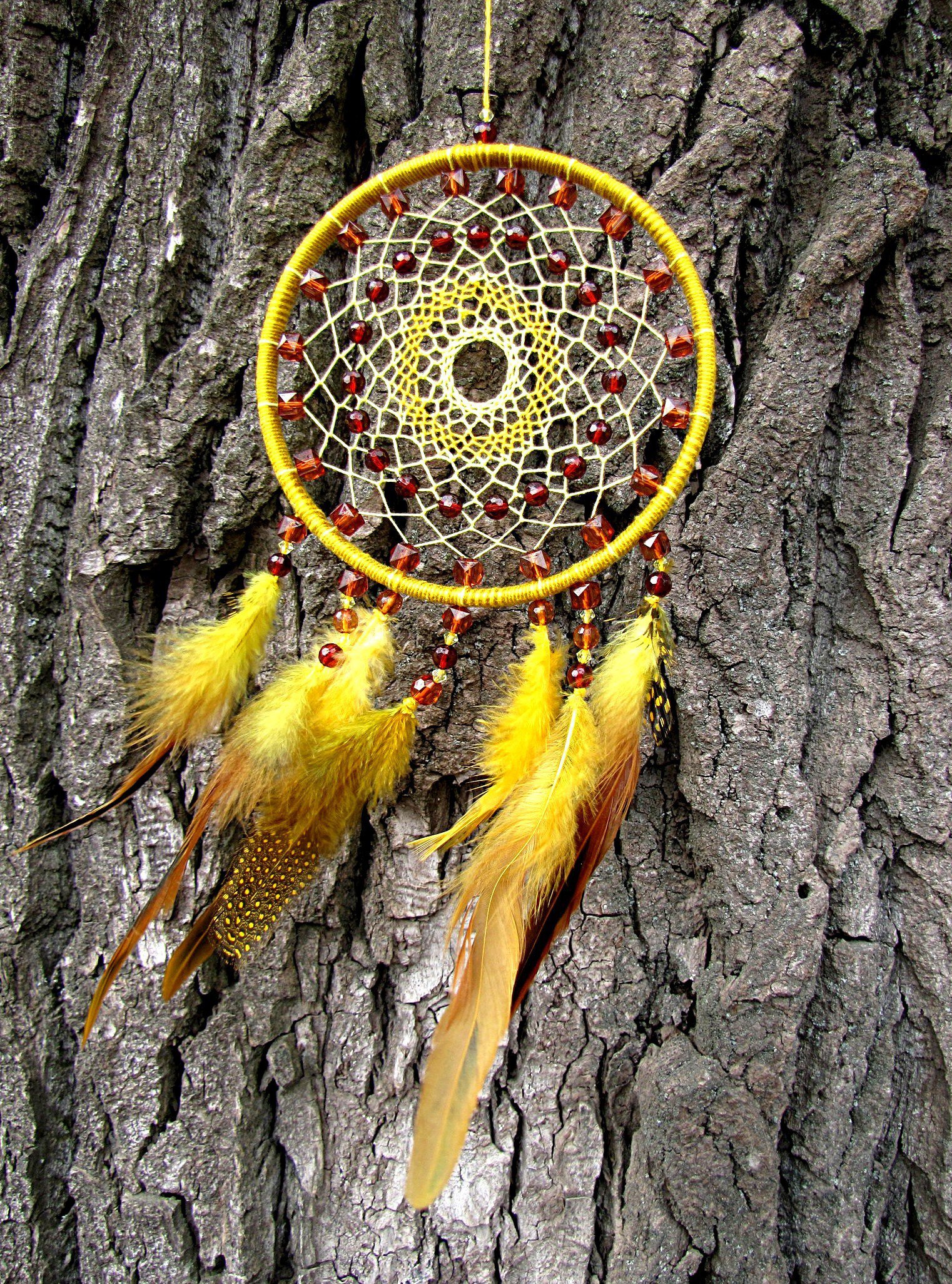 honey dream catcher - My, Dreamcatcher, Needlework, Handmade, Creation, Longpost