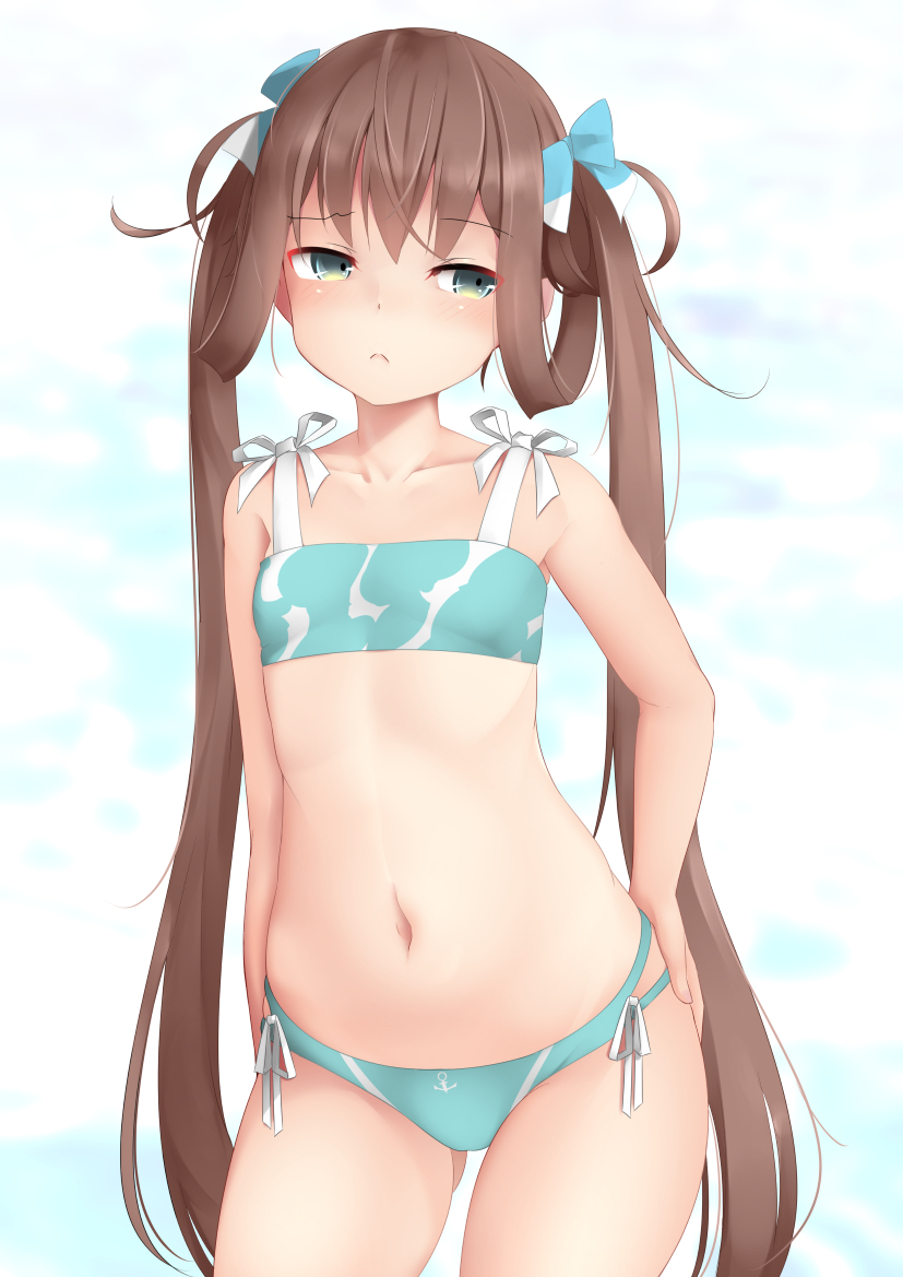 Asagumo - NSFW, Kantai collection, Asagumo, Swimsuit, Flat chest, Anime art, Anime, Art