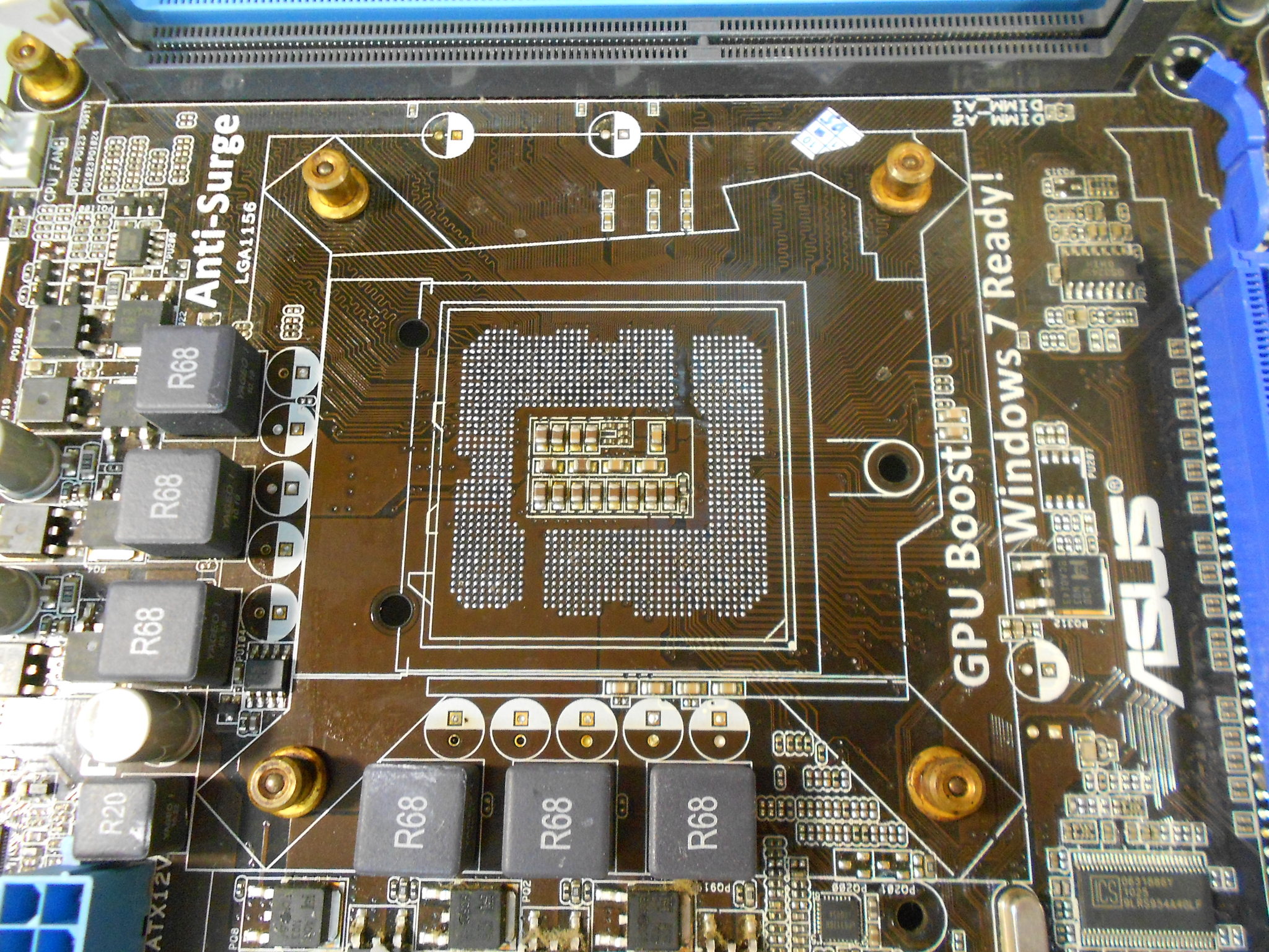 Replacing socket 1156 with an old Asus P7H55-M - My, Soldering, Bga, Socket, Repair of equipment, Motherboard, Rukozhop, Longpost