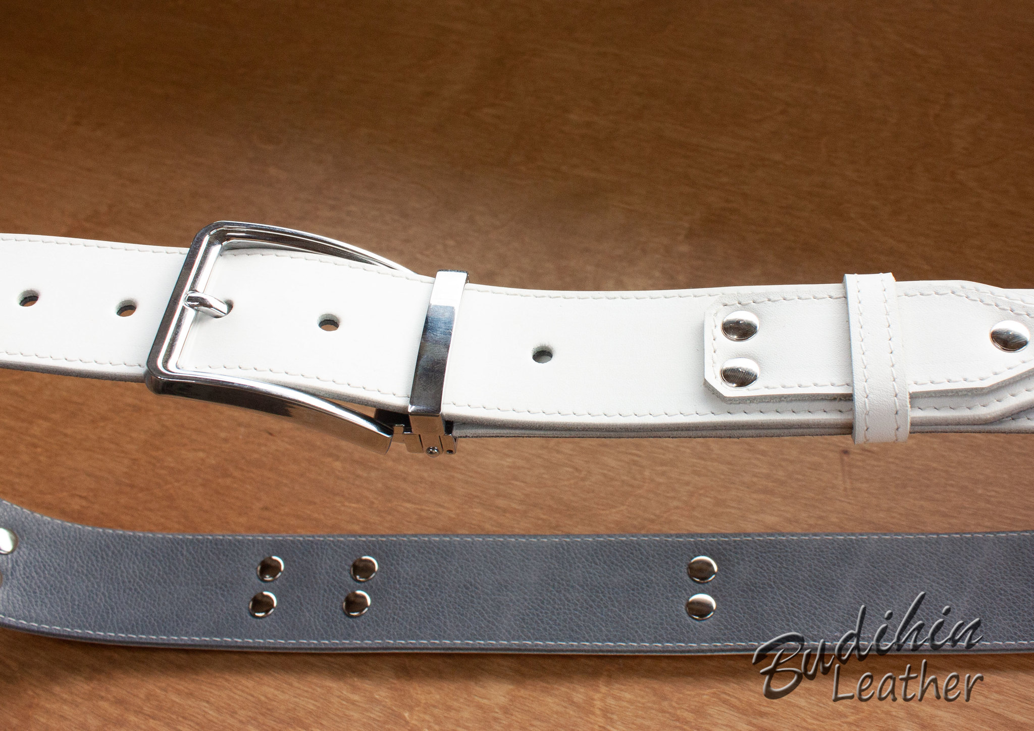 white belt - My, Leather, Handmade, With your own hands, Belt, Leather belt, Needlework without process, Longpost