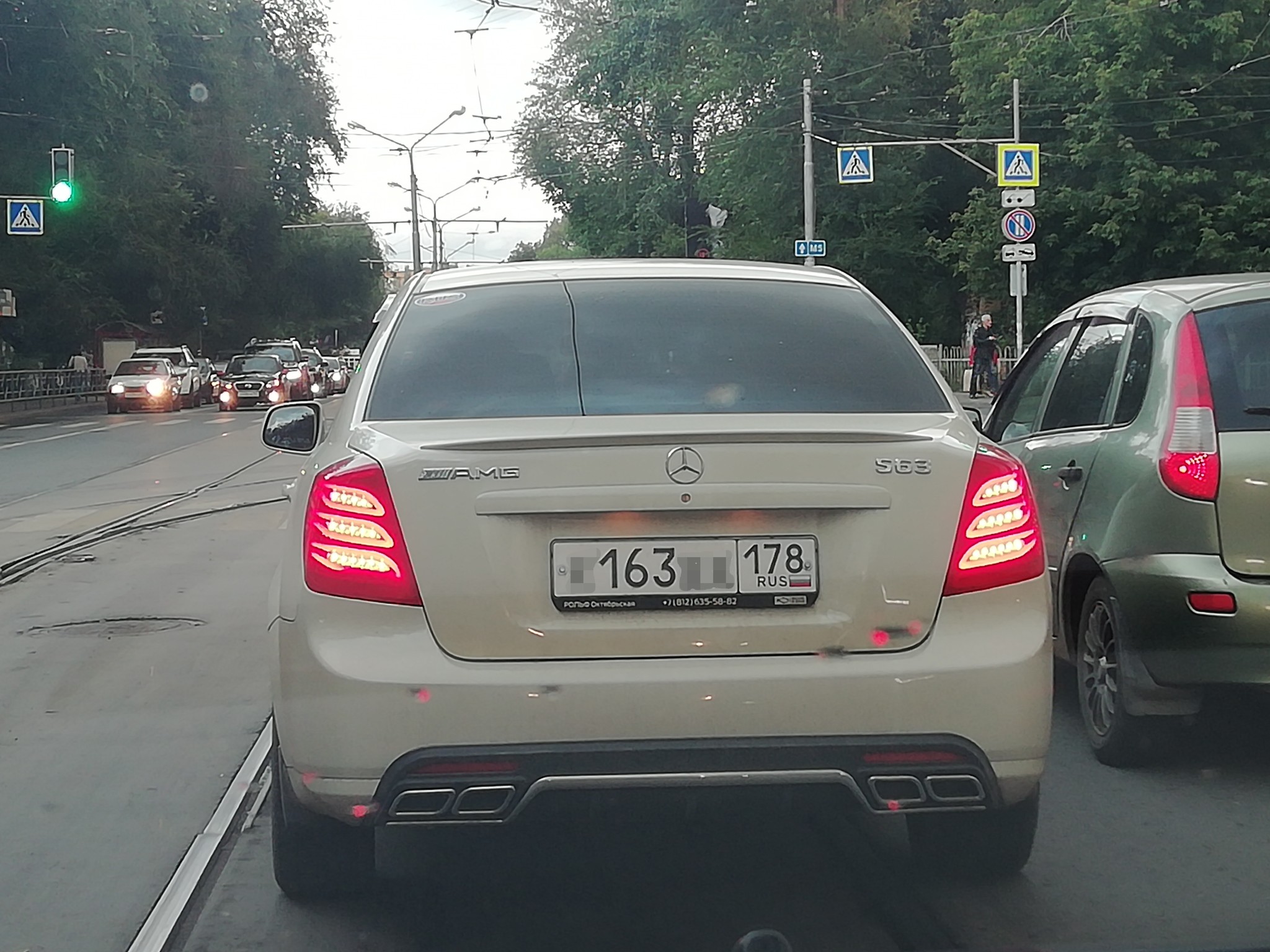 Ponty and Mercedes AMG S63 with a cool number - My, Show off, Samara, Mersedes AMG, Auto, Road, Mercedes-Amg