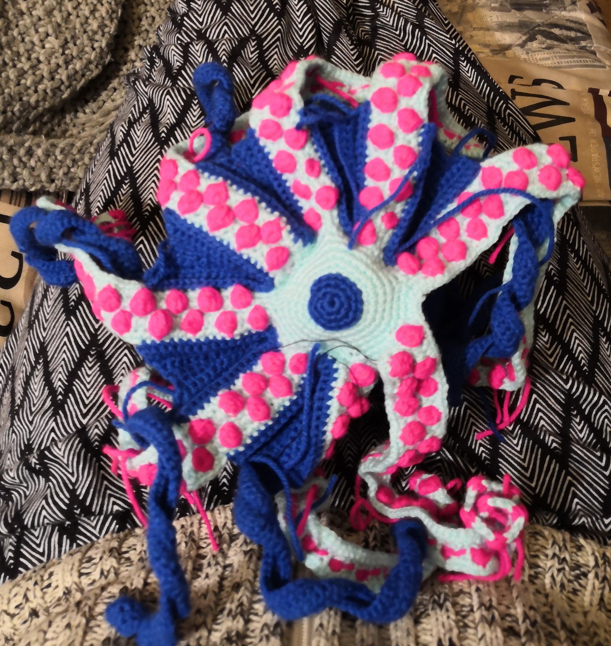 Severe octopus Claude - My, Needlework with process, Amigurumi, Longpost, Knitting, Octopus