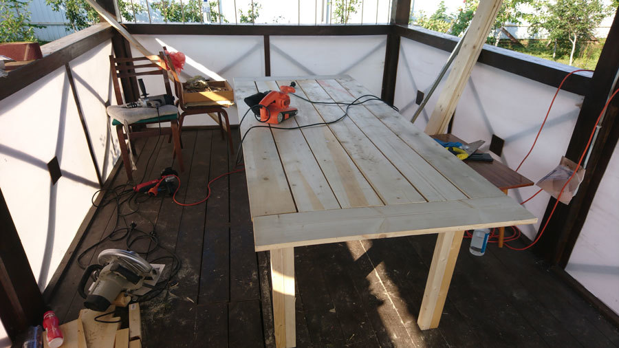 How do I make a garden table - My, Rukozhop, Longpost, Dacha, Garden furniture