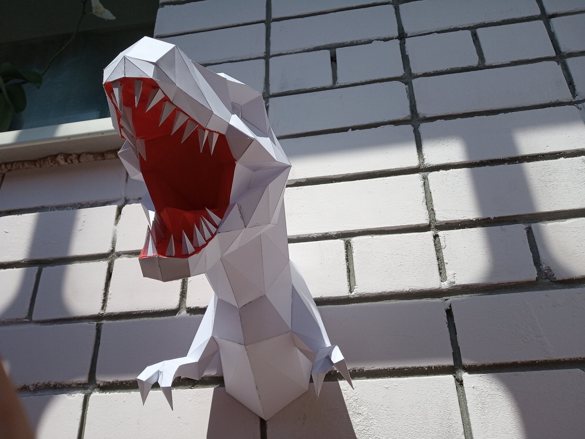 Tirex papercraft - My, Tyrannosaurus, Papercraft, With your own hands, Needlework, Longpost