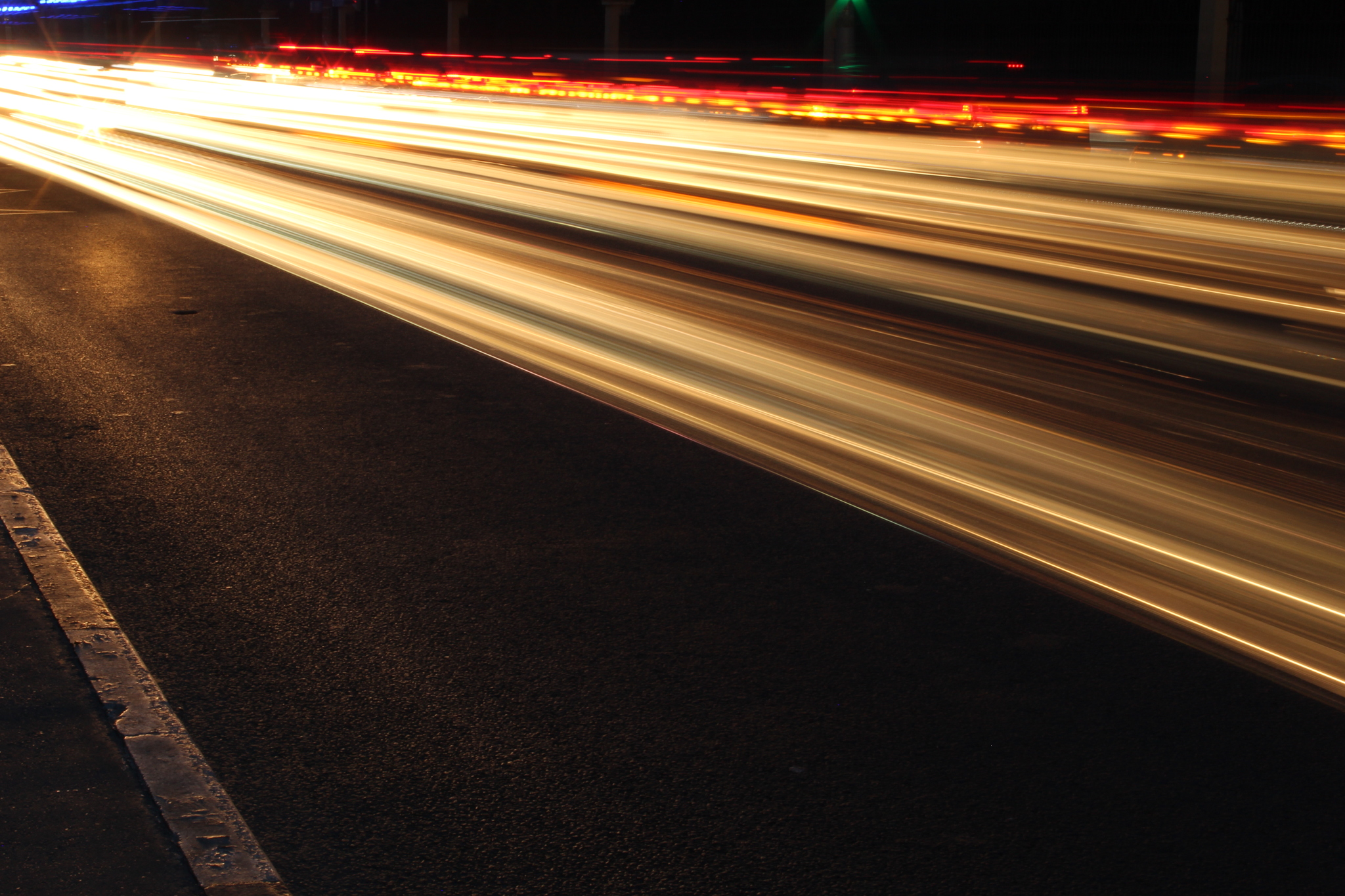 Beams on the turn - My, Beginning photographer, Long exposure, Road, Canon 4000d, Longpost