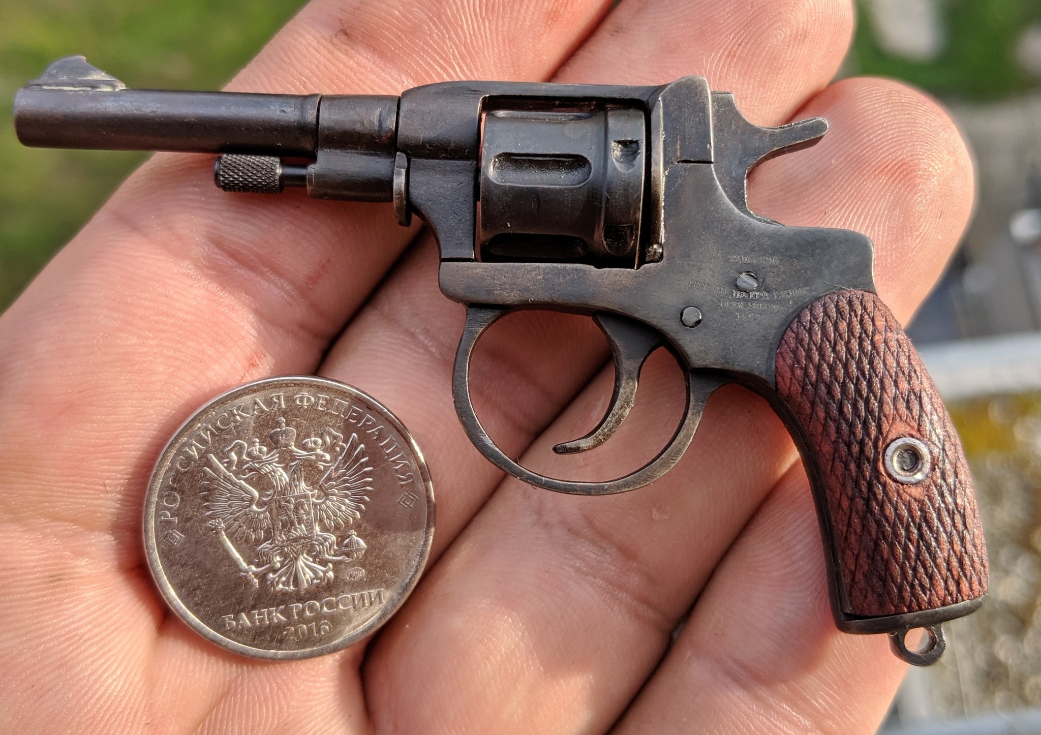 Miniature shooting Nagant model 1895. - My, Nagant, Revolver, Weapon, Hobby, Article, Video, Longpost