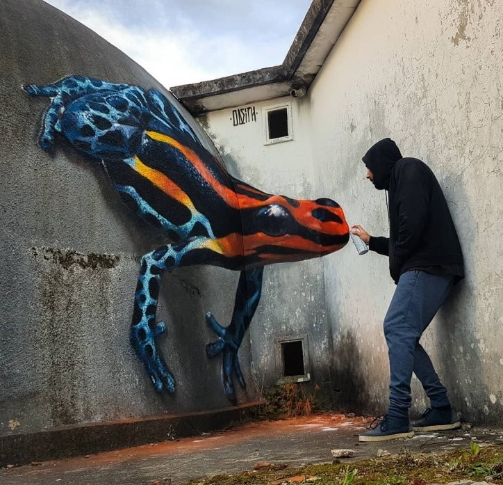 Portuguese artist Sergio Odate creates incredible 3d graffiti - Graffiti, Street art, Realism, Longpost