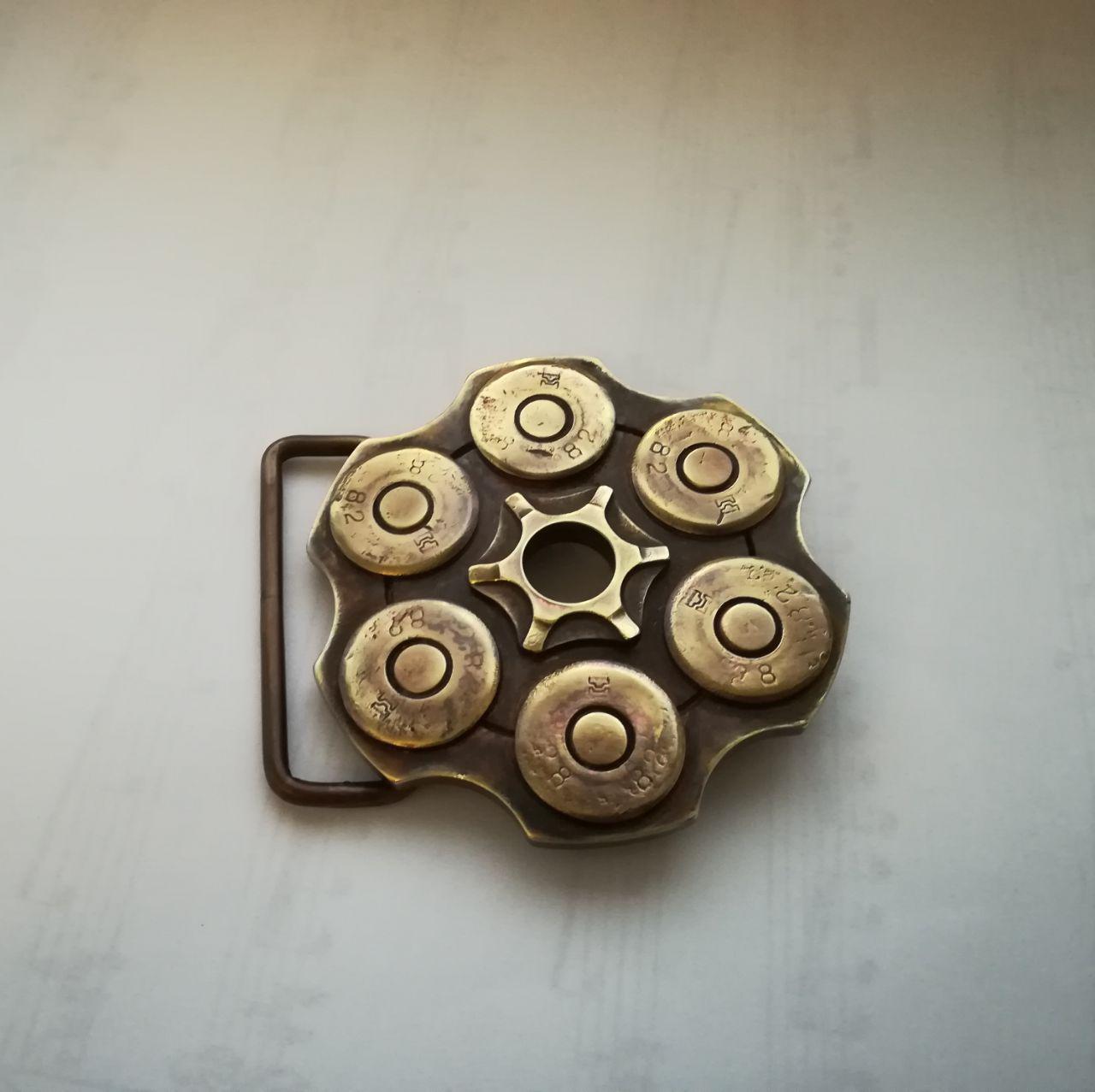 Buckle Revolver - My, Needlework with process, Buckle, Revolver, Revolver, Brass, Longpost