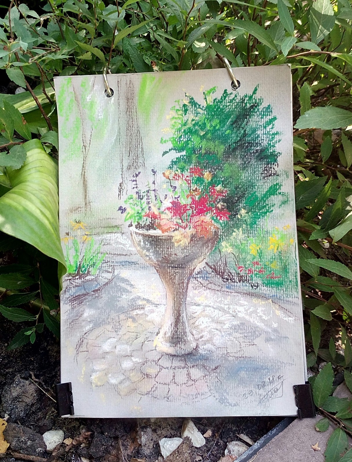 Sketches in the Central Park of Voronezh - My, Sketch, Drawing, Creation, Plein air, Artist, Pastel, Voronezh, Longpost