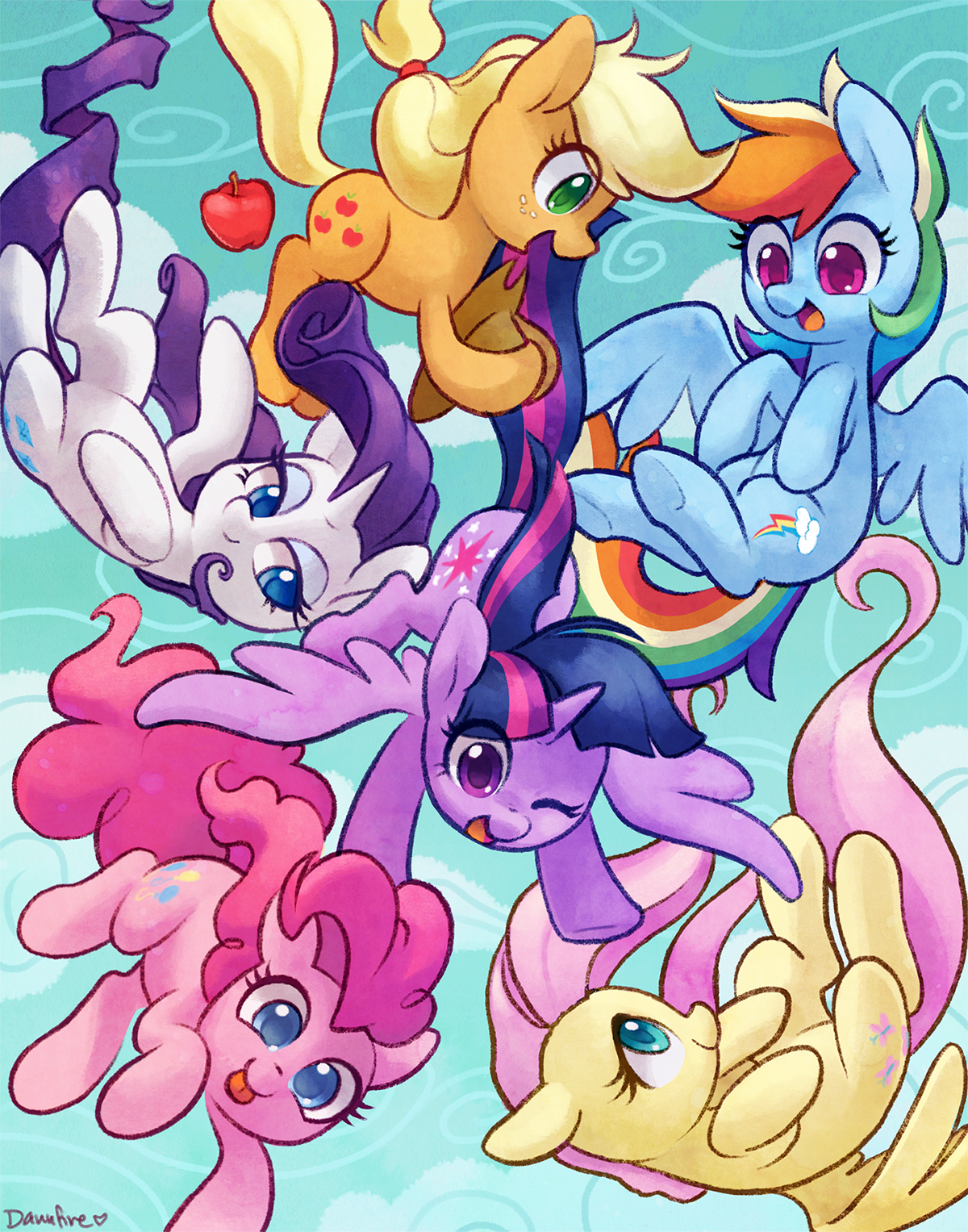 Все вместе - My Little Pony, PonyArt, Mane 6, Celebi-Yoshi