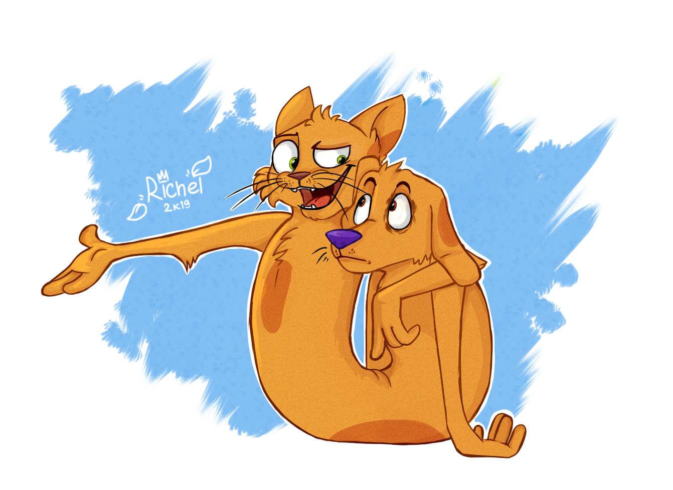 I adored catops as a child :') - My, Art, Digital drawing, Fan art, Animated series, Kotopes, Catdog (cartoon)