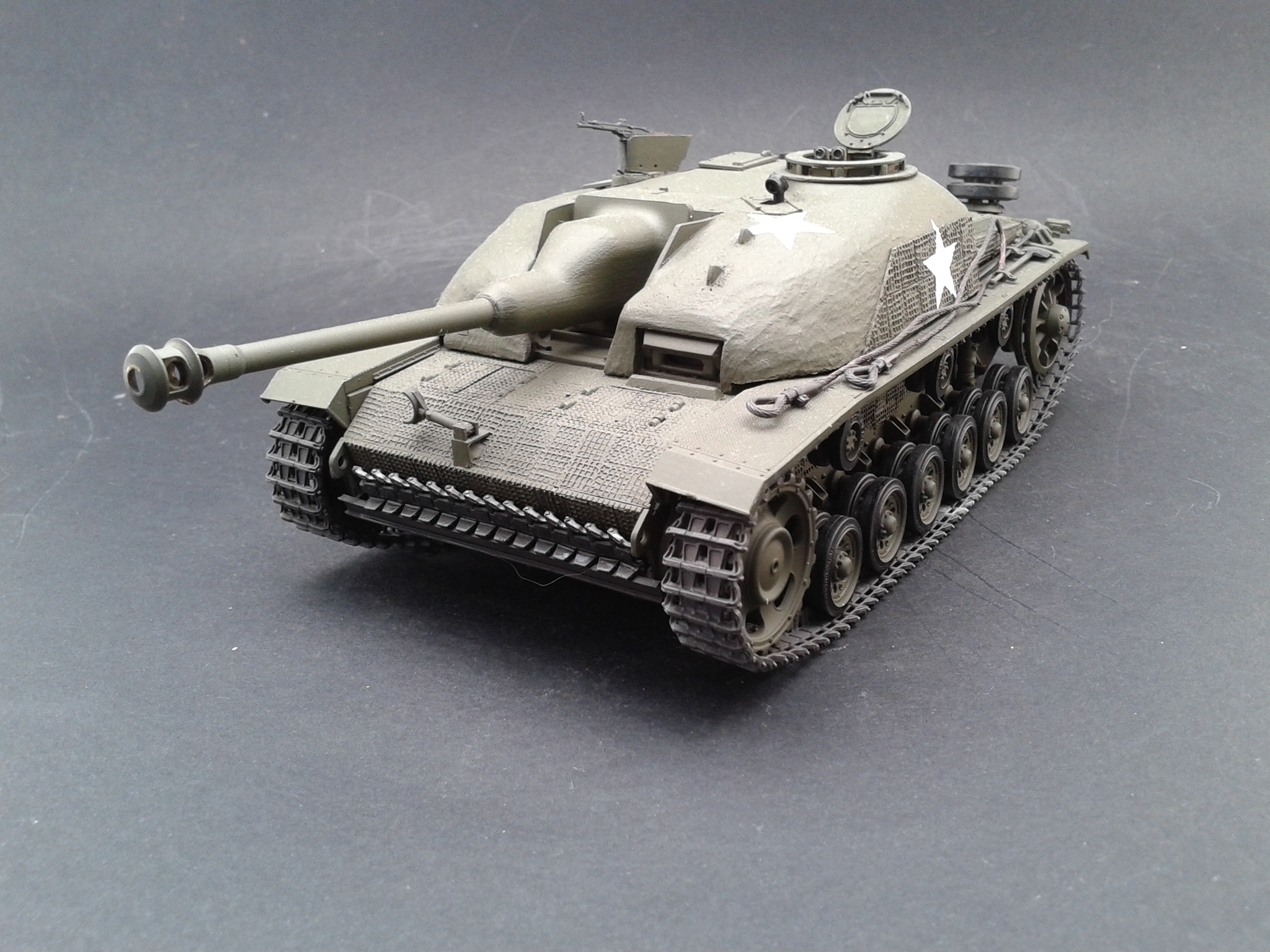 Stug3G with cement. Dragon 35 scale. - My, Stand modeling, Stug III, Longpost