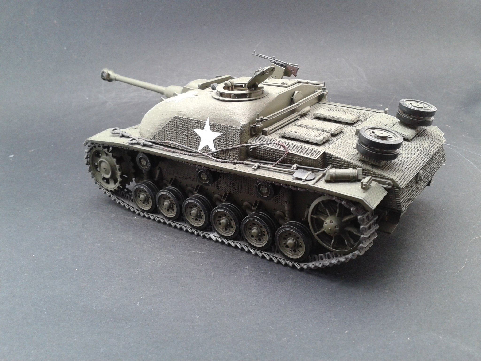 Stug3G with cement. Dragon 35 scale. - My, Stand modeling, Stug III, Longpost