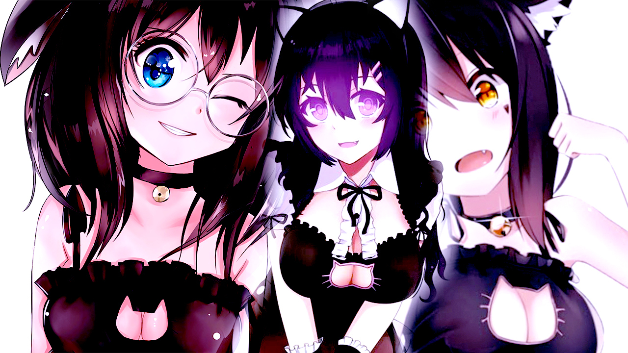 Nice post ^^ - Anime, Not anime, Art, Anime art, Nyasha, Animal ears, Breast, Cat keyhole bra