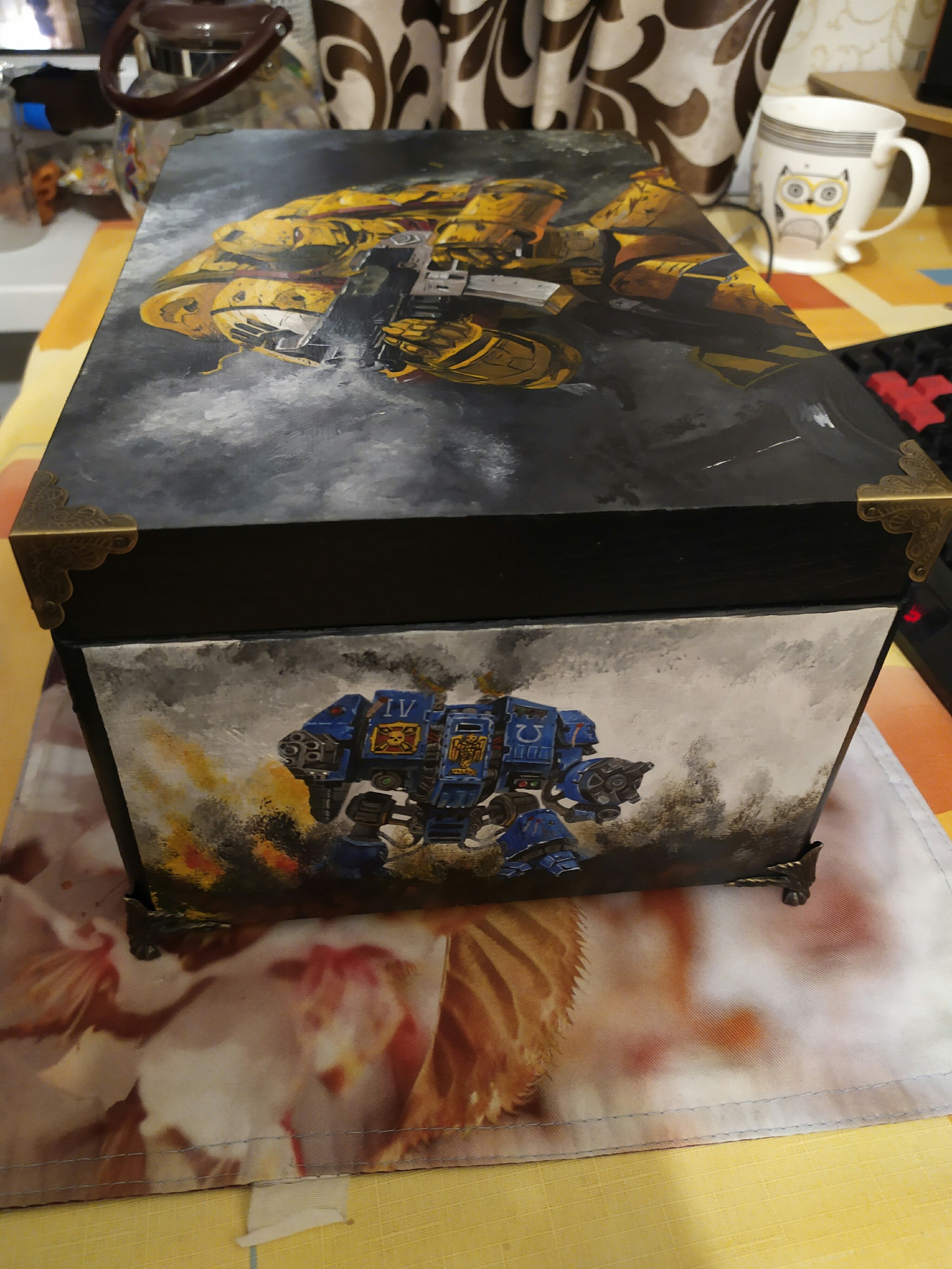 The box is half a year long. (Warhammer). - My, Warhammer 40k, Casket, Creation, Acrylic, To tears, Space Marine, Dreadnought, Longpost