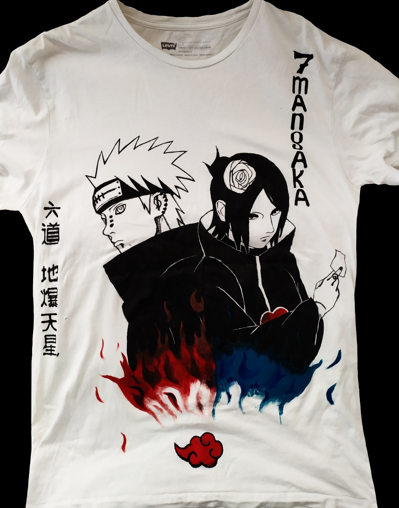 1 - Transformed an old t-shirt2 - custom-madeAcrylic, hand-painted - My, Anime, Anime art, Art, Fan art, Handmade, Drawing, Acrylic, Longpost