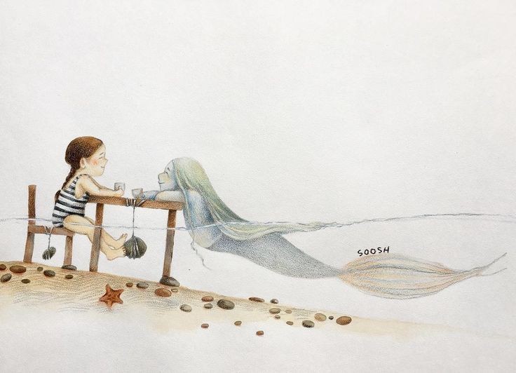 Good watercolors from Soosh - Art, Drawing, Illustrations, Watercolor, Girl, Mermaid, Longpost