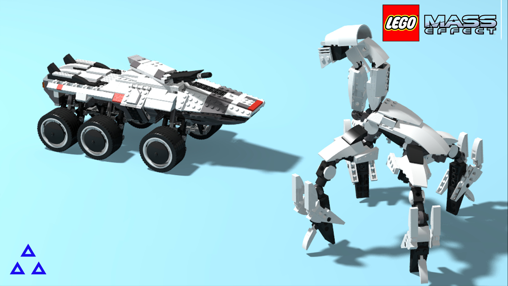 Lego Mass Effect Mako vs Geth Colossus (+architect) - My, Lego, Mass effect, Games, Tanks, Robot, Constructor, LEGO digital designer, Longpost