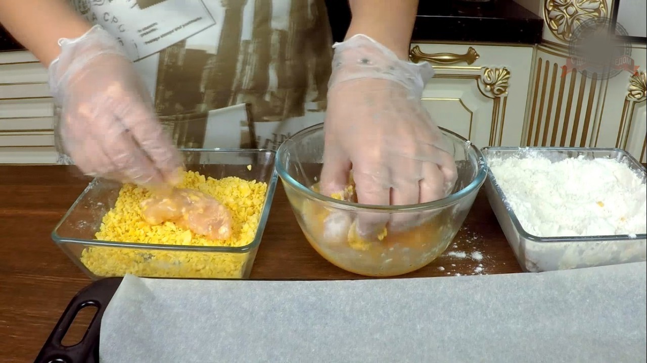 Crispy chicken in corn breading - My, With grandfather at lunch, Video recipe, Chicken recipes, Recipe, Breading, Video, Longpost