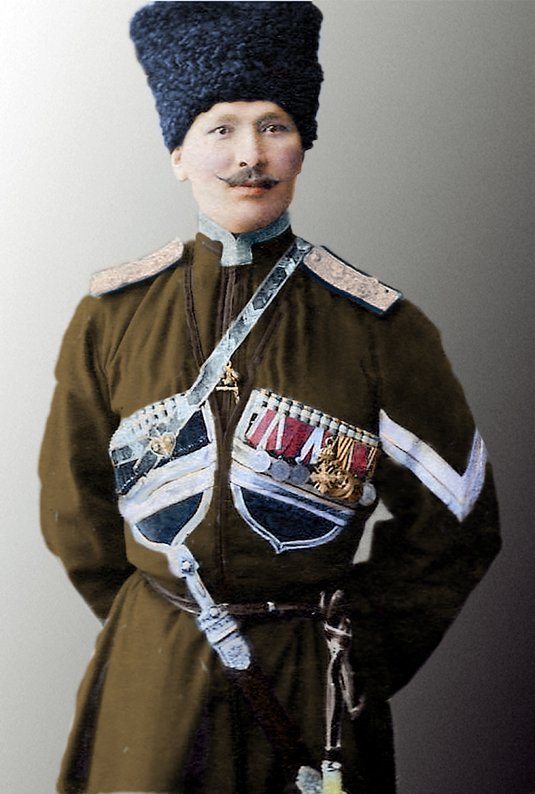 Podkhorunzhy 4th Terek Hundred of the Life Guards of His Majesty. - Colorization, Restoration, Photoshop, Longpost