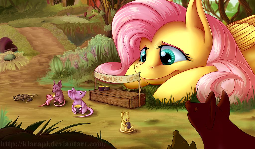 Lemonade - My little pony, Fluttershy, Art, Klarapl