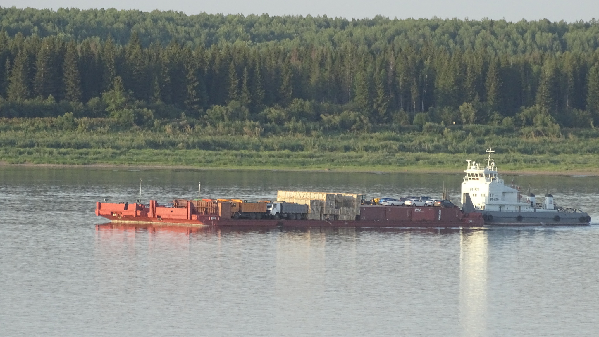 What are you carrying, little barge? - My, Ship, Yenisei, Krasnoyarsk region, Longpost