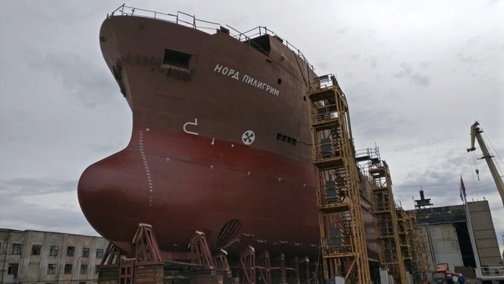 The first trawler of the project KMT02 Nord Pilgrim was launched at the Vyborg Shipyard - Shipbuilding, Russia, Vyborg