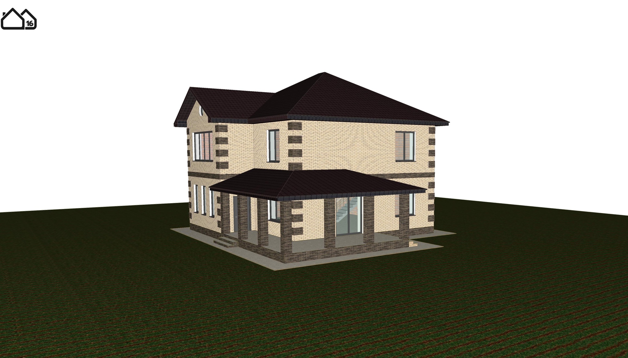 Draft design of a two-storey house with an area of ??200 sq.m. - My, Project, Design, Architecture, Building, Longpost