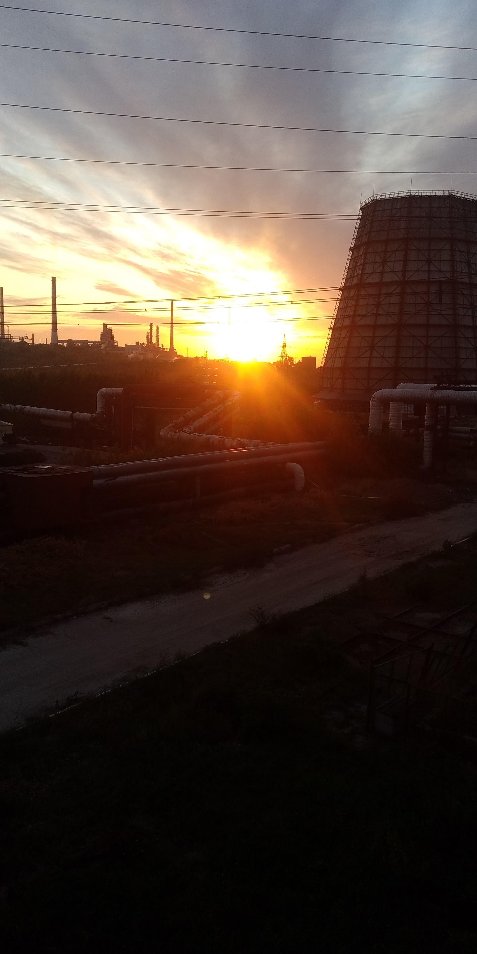 Dawn at work - My, dawn, Work, Cooling tower