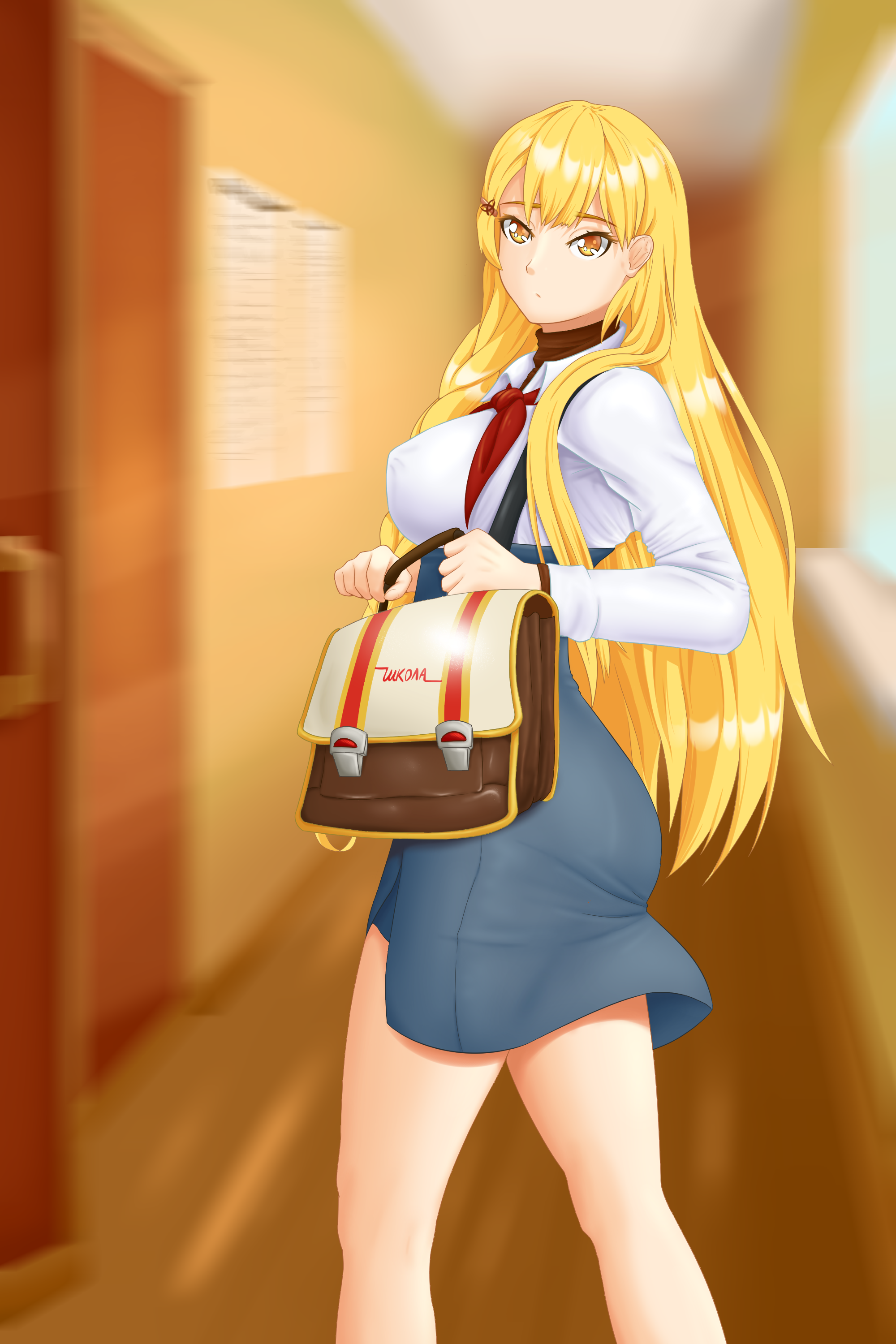 Sasha schoolgirl - My, Visual novel, Art, Sasha Givental, Cabbbriolet, EON