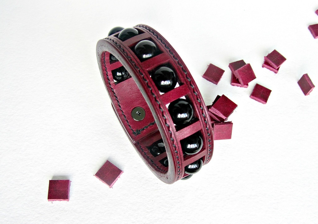 Bracelet Night of Brazil - My, Craft, Leather craft, A bracelet, Handmade, Longpost