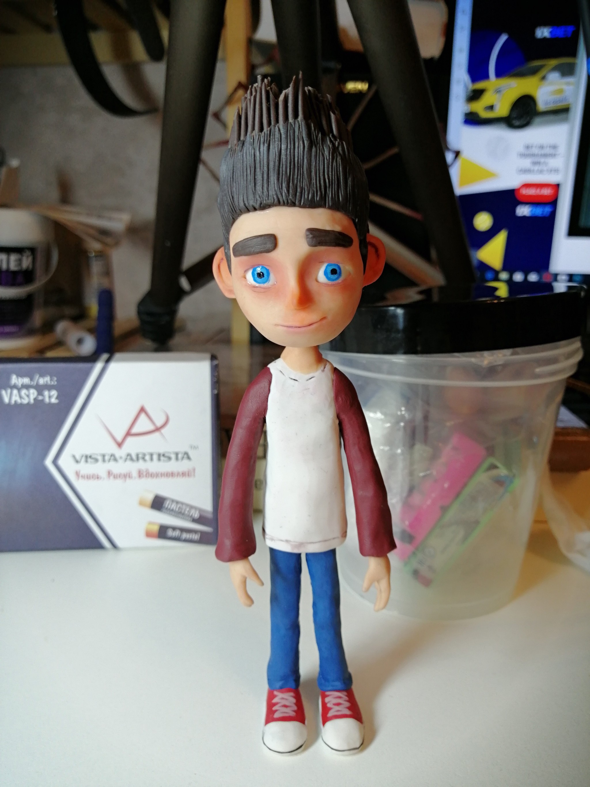 My first real polymer clay figurine. - My, Polymer clay, With your own hands, Puppet animation, Cartoon ParaNorman, Longpost