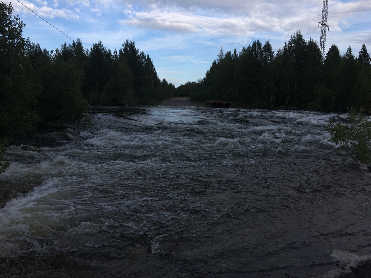 And the dawns are here... NOISY! - My, Hydroelectric power station, Polar Dawns, Water discharge, Longpost