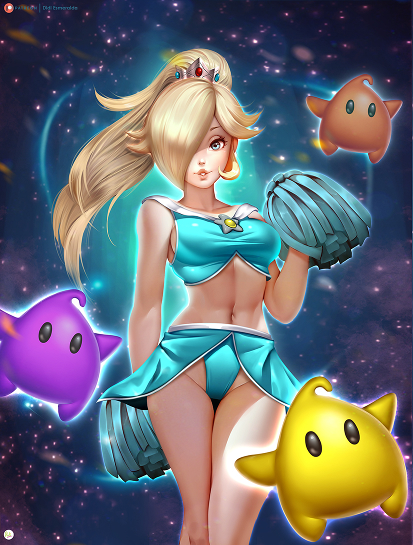 Rosalina Cheerleader - NSFW, Didi-Esmeralda, Rosalina, Mario, Games, Art, Longpost