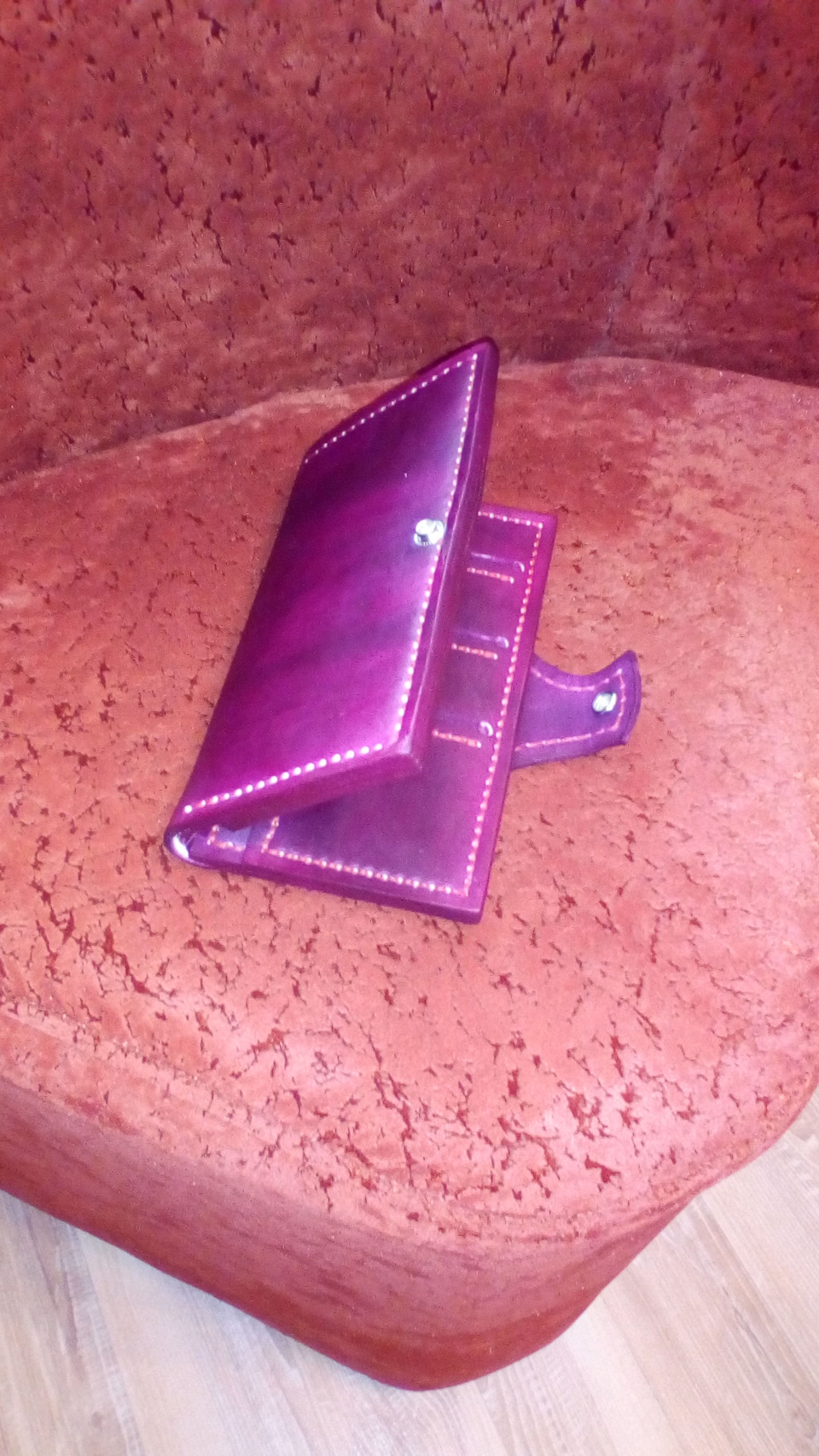 Women's leather wallet 3 - My, Leather craft, With your own hands, Longpost