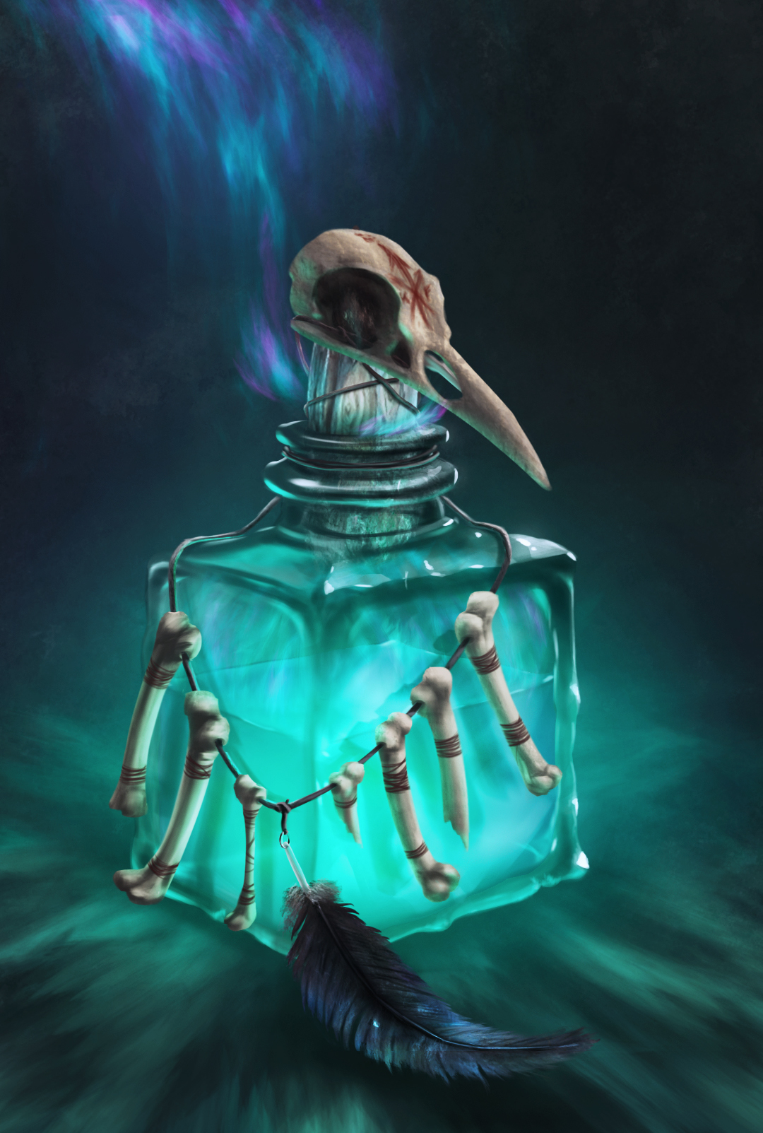 Flask with potion. - My, Art, Digital drawing, Photoshop, Drawing, Potion, Bottle