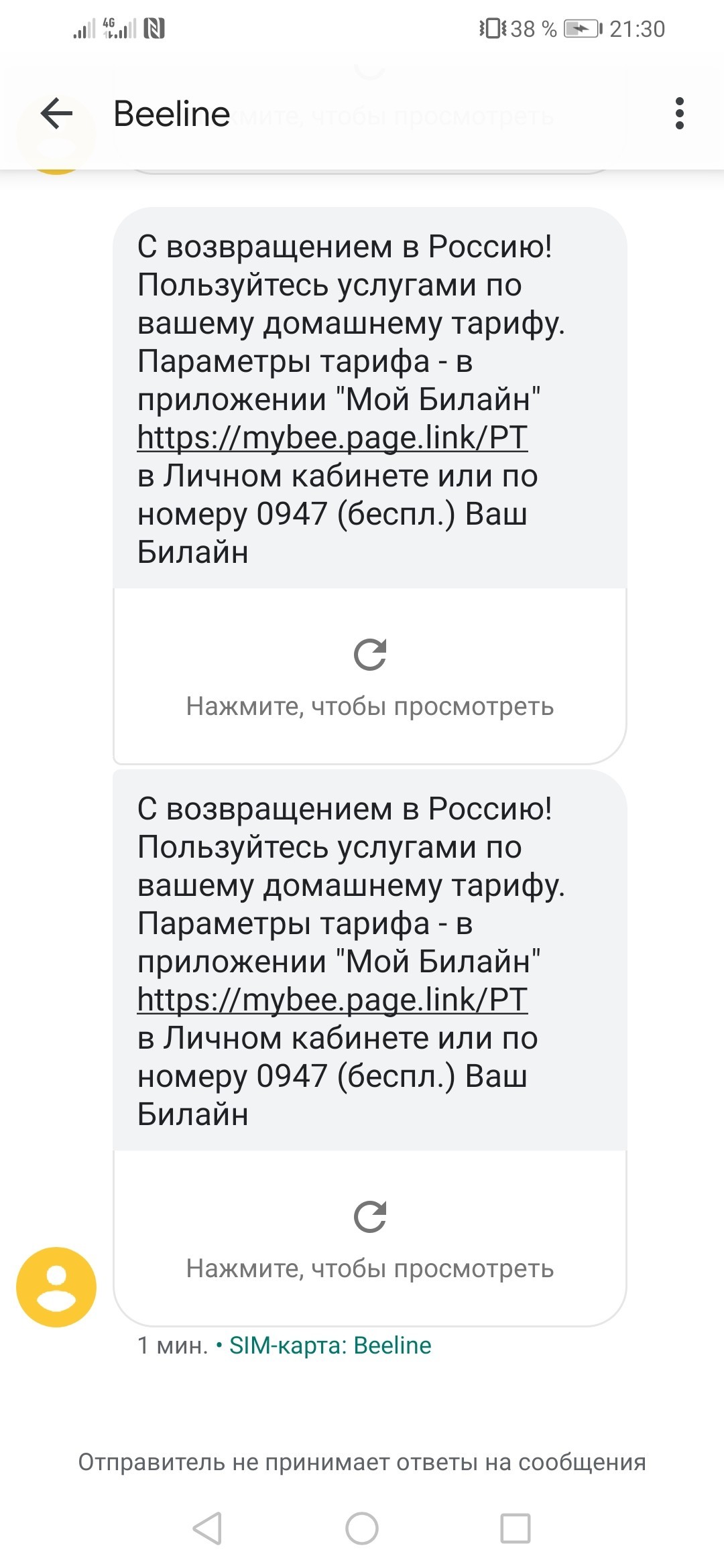 Билайн и поездки за границу - Моё, Билайн, Поездка, СМС, Длиннопост